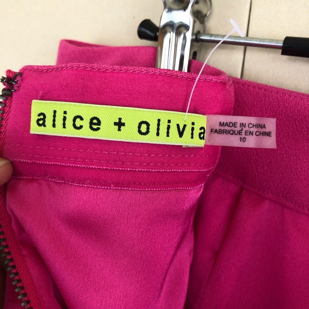 NWT Alice+Olivia Pink Peplum Pencil Skirt - Picture 6 of 10